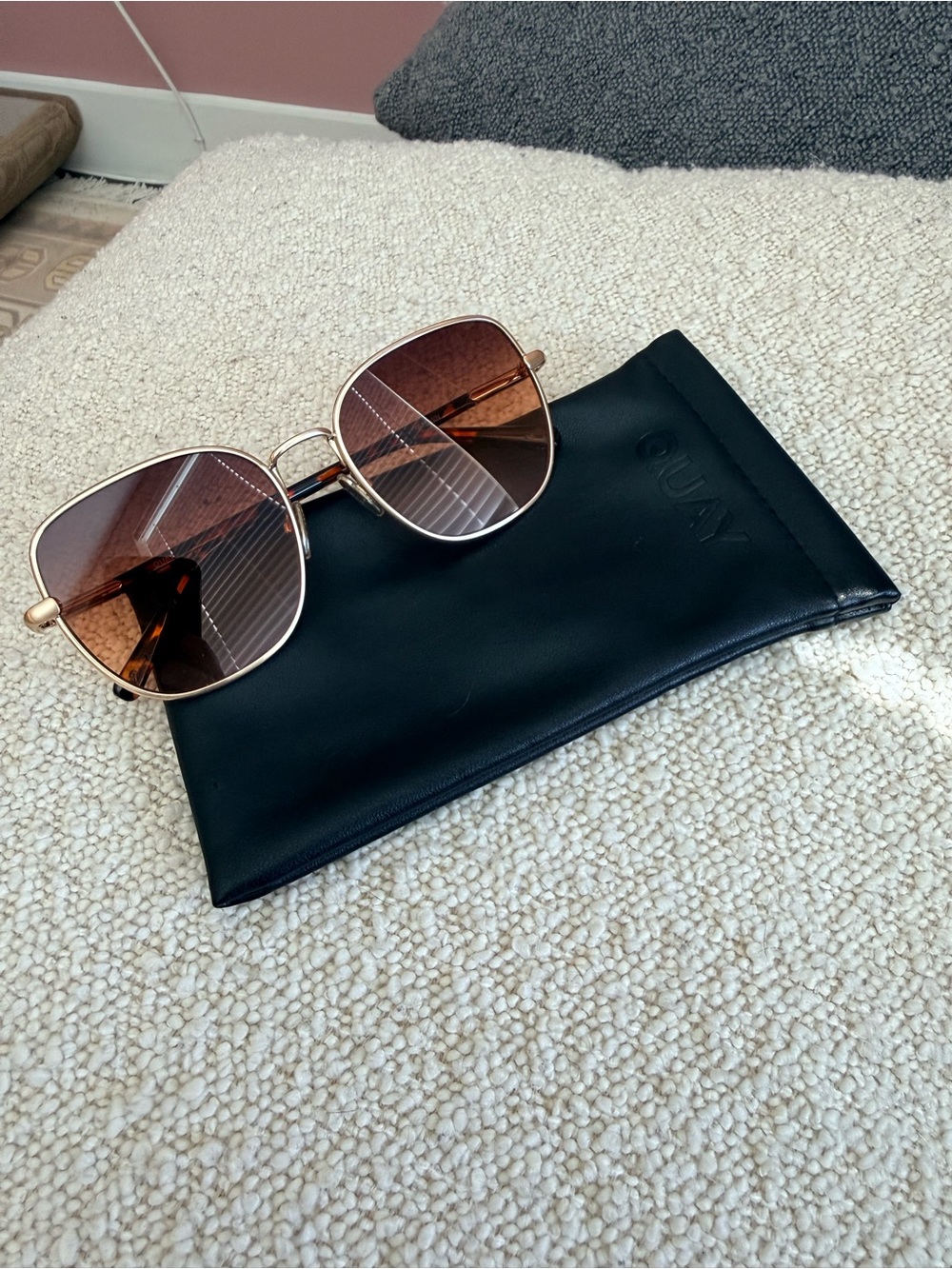 Quay Australia Gold Frame Brown Lens Women’s Sunglasses